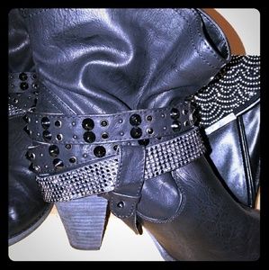 Diamond studded boot w/ matching clutch purse